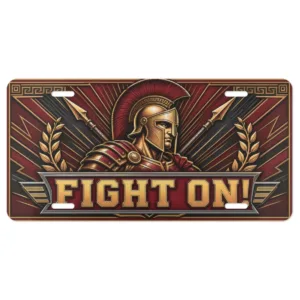 USC Trojans Fight On Decorative Aluminum License Plate Car Tag, 12 x 6 Inch