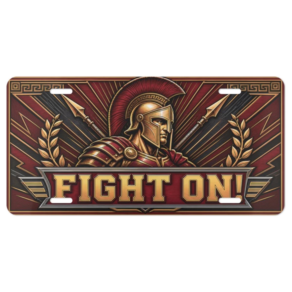 USC Trojans Fight On Decorative Aluminum License Plate Car Tag, 12 x 6 Inch