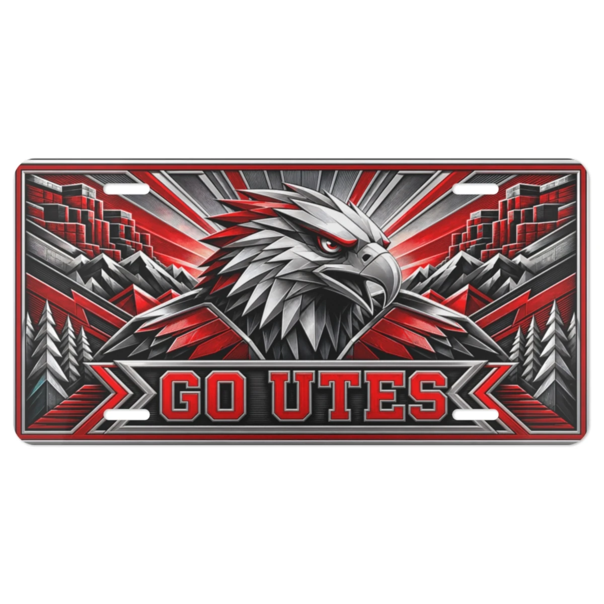 Go Utes Decorative Aluminum License Plate Car Tag, 12 x 6 Inch