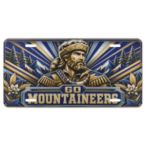 Go Mountaineers Decorative Aluminum License Plate Car Tag, 12 x 6 Inch