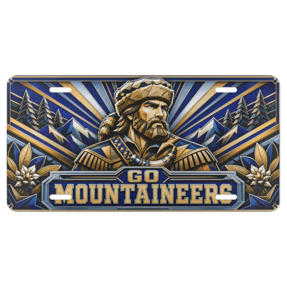 Go Mountaineers Decorative Aluminum License Plate Car Tag, 12 x 6 Inch