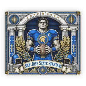 San Jose State Spartans Mouse Pad, Vintage Football Player Desk Mat