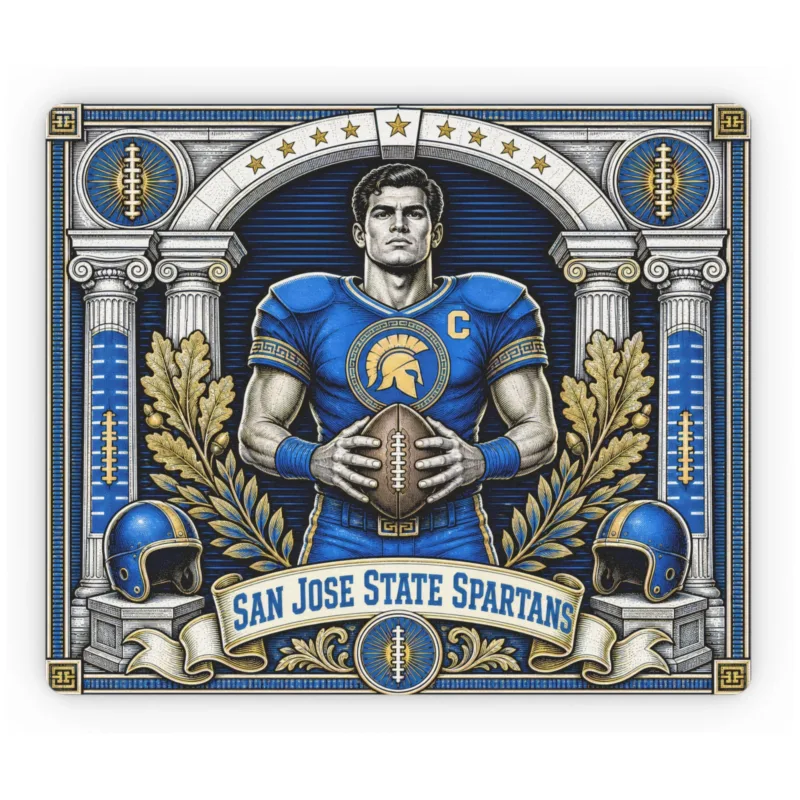 San Jose State Spartans Mouse Pad, Vintage Football Player Desk Mat