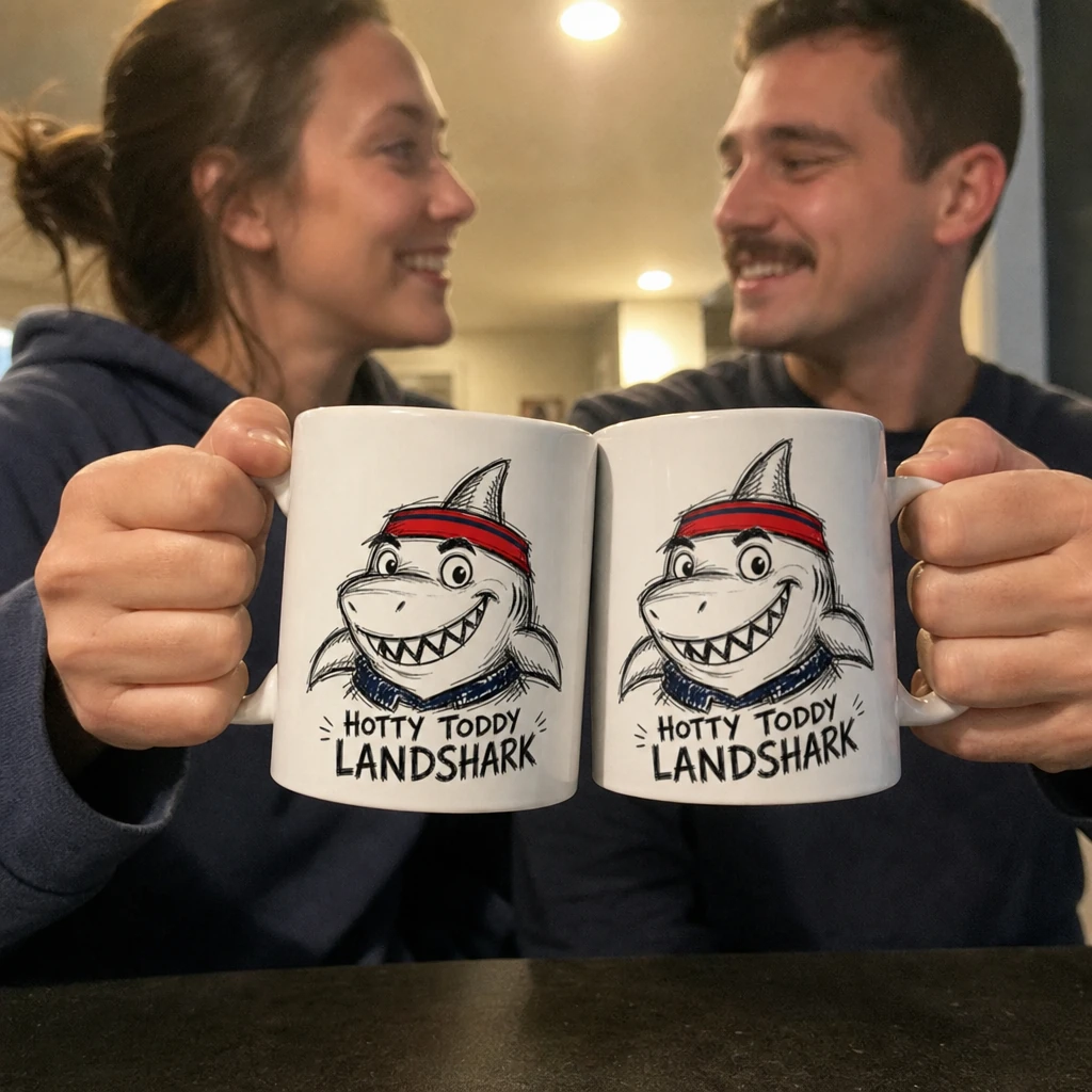 Ole Miss Rebels Coffee Mug, Hotty Toddy Landshark 11 oz Ceramic Cup