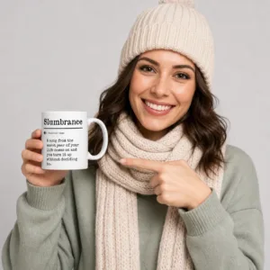 Slumbrance Definition Coffee Mug, Funny Made-Up Word Nostalgic Music Ceramic Cup