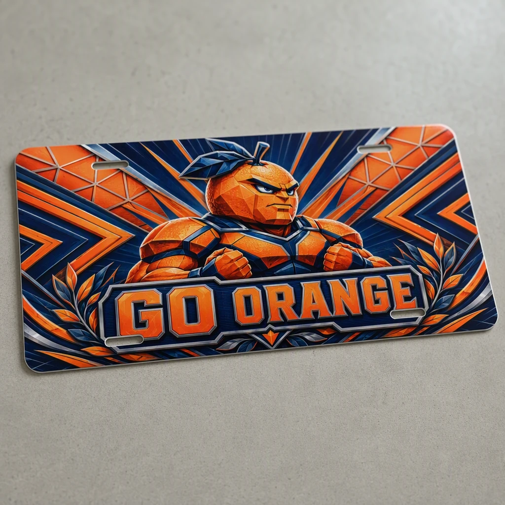 Syracuse Orange Go Orange Decorative Aluminum License Plate Car Tag, 12 x 6 Inch