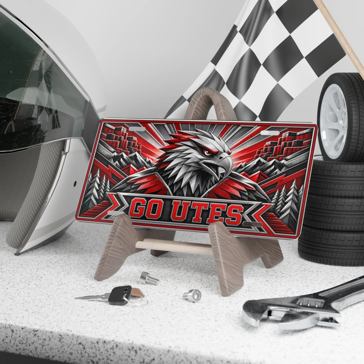 Go Utes Decorative Aluminum License Plate Car Tag, 12 x 6 Inch