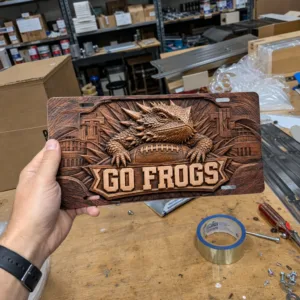 TCU Horned Frogs License Plate, Go Frogs Football Aluminum Car Tag