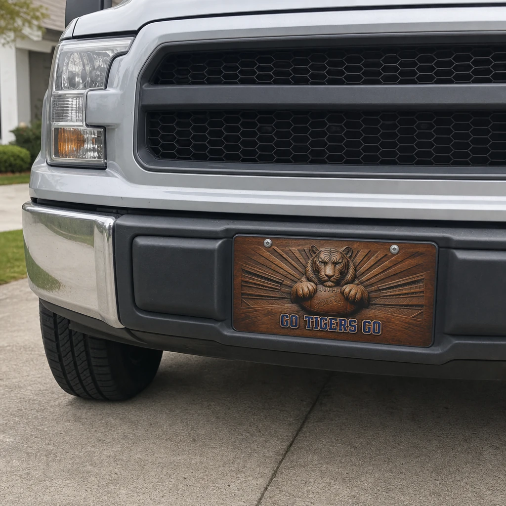 Memphis Tigers License Plate Car Tag, Go Tigers Go Football Flat Print