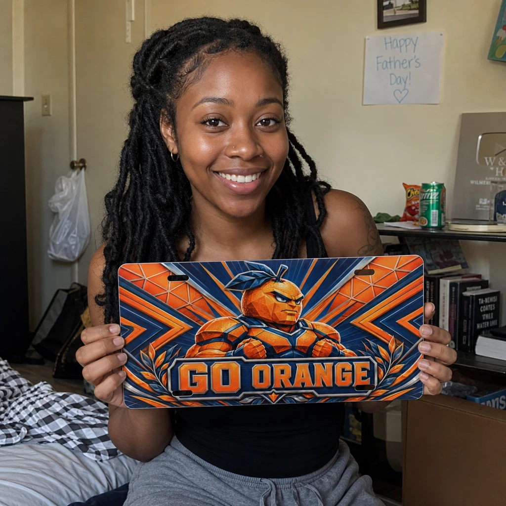 Syracuse Orange Go Orange Decorative Aluminum License Plate Car Tag, 12 x 6 Inch