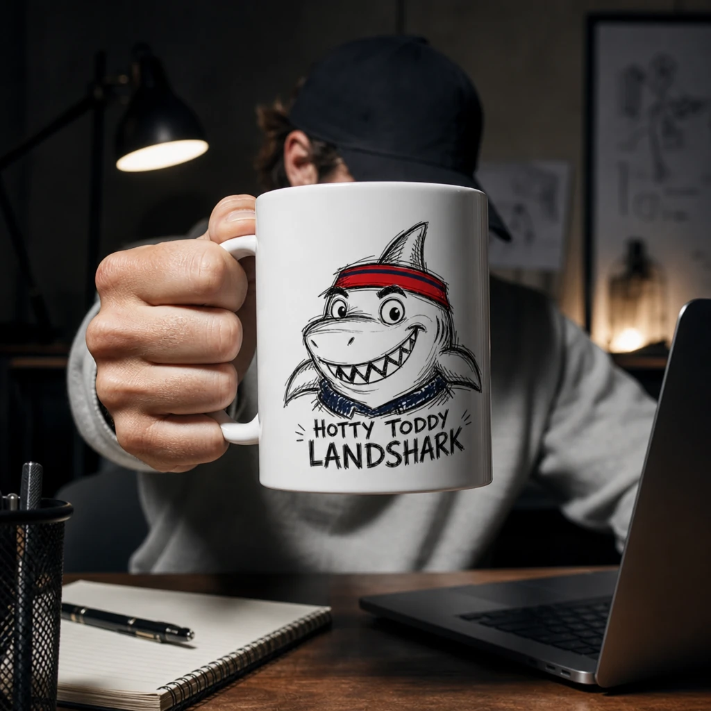 Ole Miss Rebels Coffee Mug, Hotty Toddy Landshark 11 oz Ceramic Cup