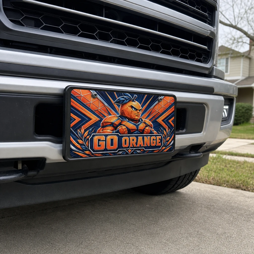 Syracuse Orange Go Orange Decorative Aluminum License Plate Car Tag, 12 x 6 Inch