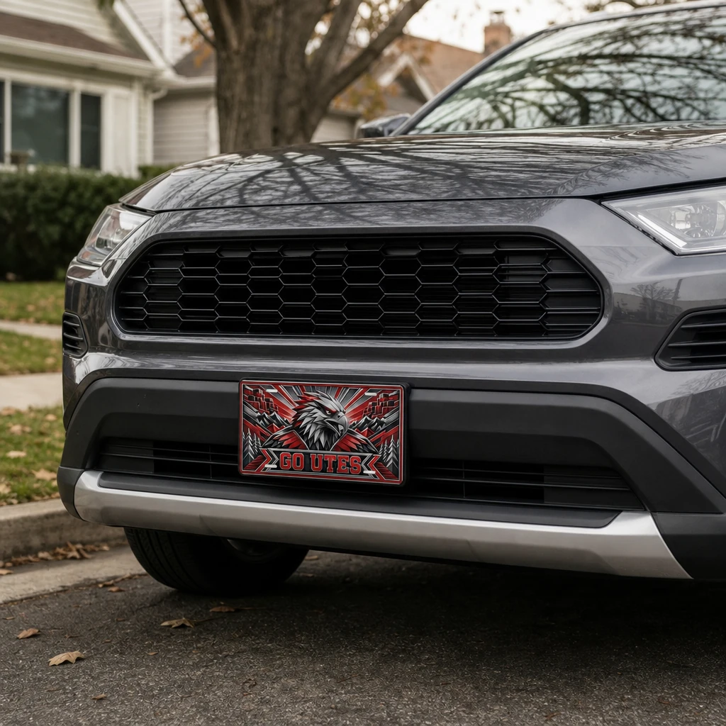 Go Utes Decorative Aluminum License Plate Car Tag, 12 x 6 Inch