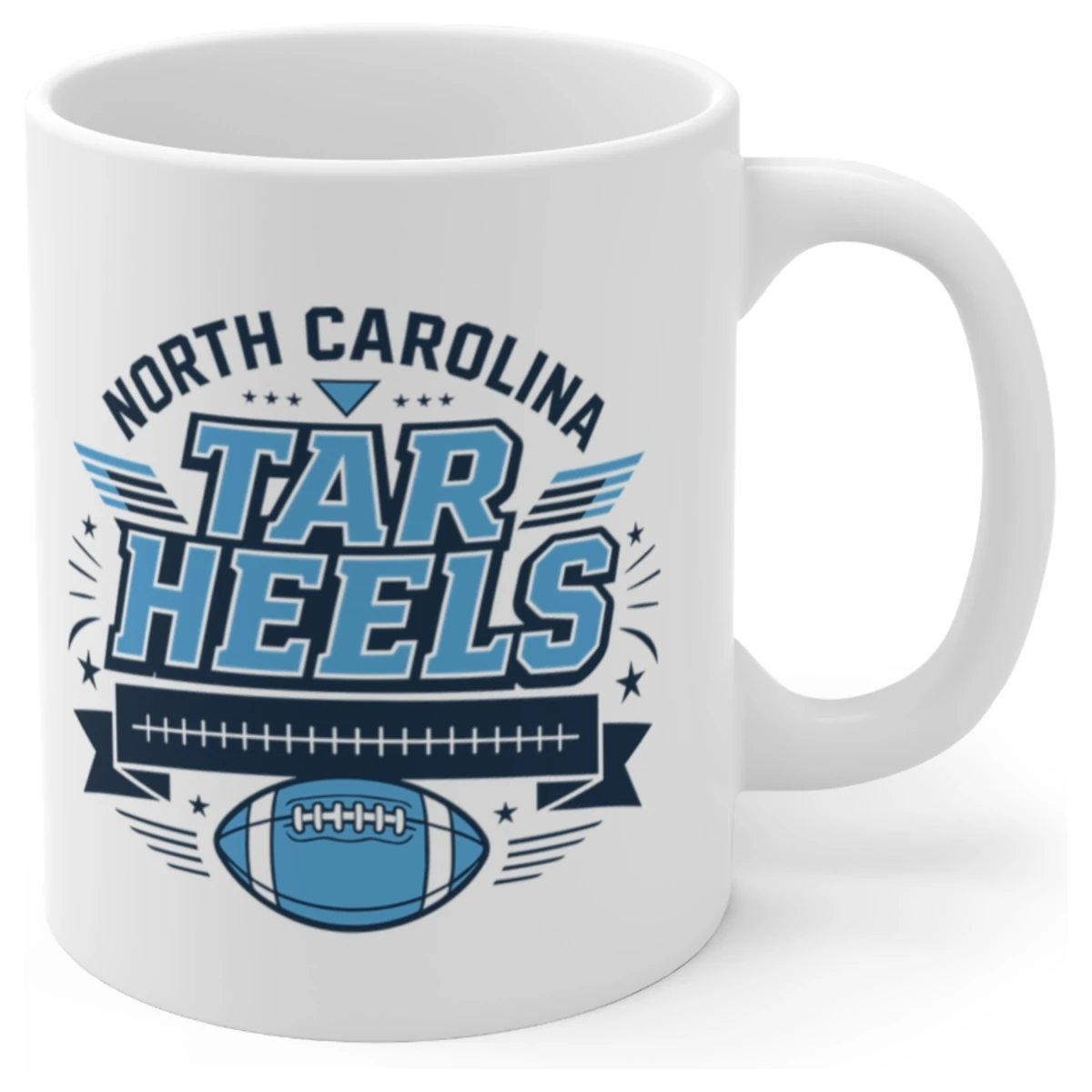 North Carolina Tar Heels Football 11 oz Ceramic Coffee Mug White