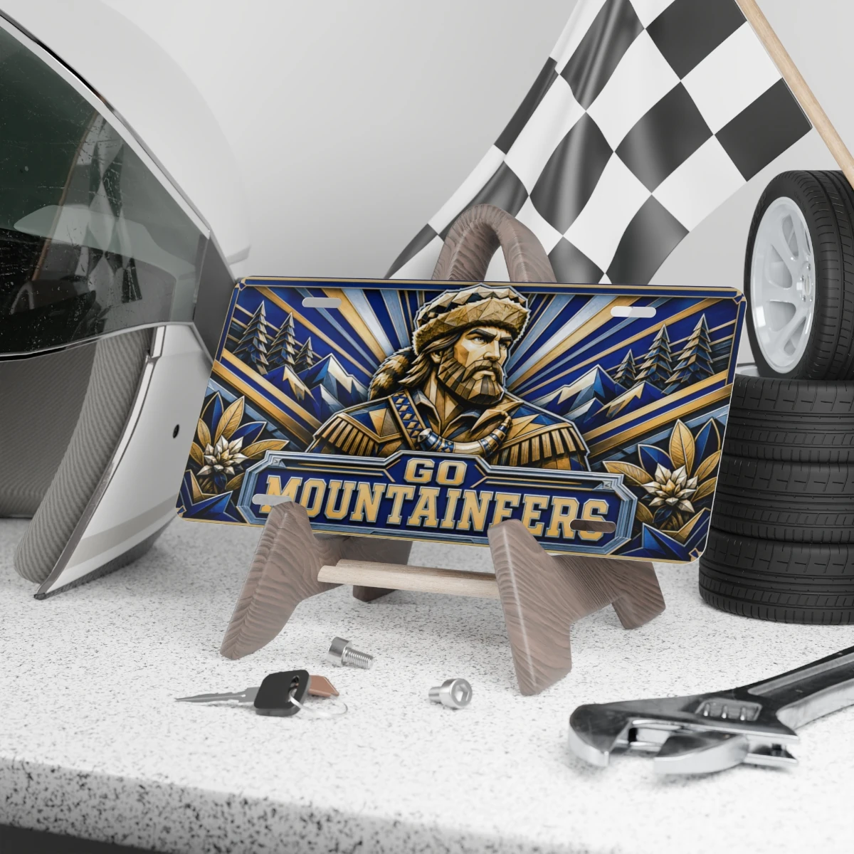 Go Mountaineers Decorative Aluminum License Plate Car Tag, 12 x 6 Inch