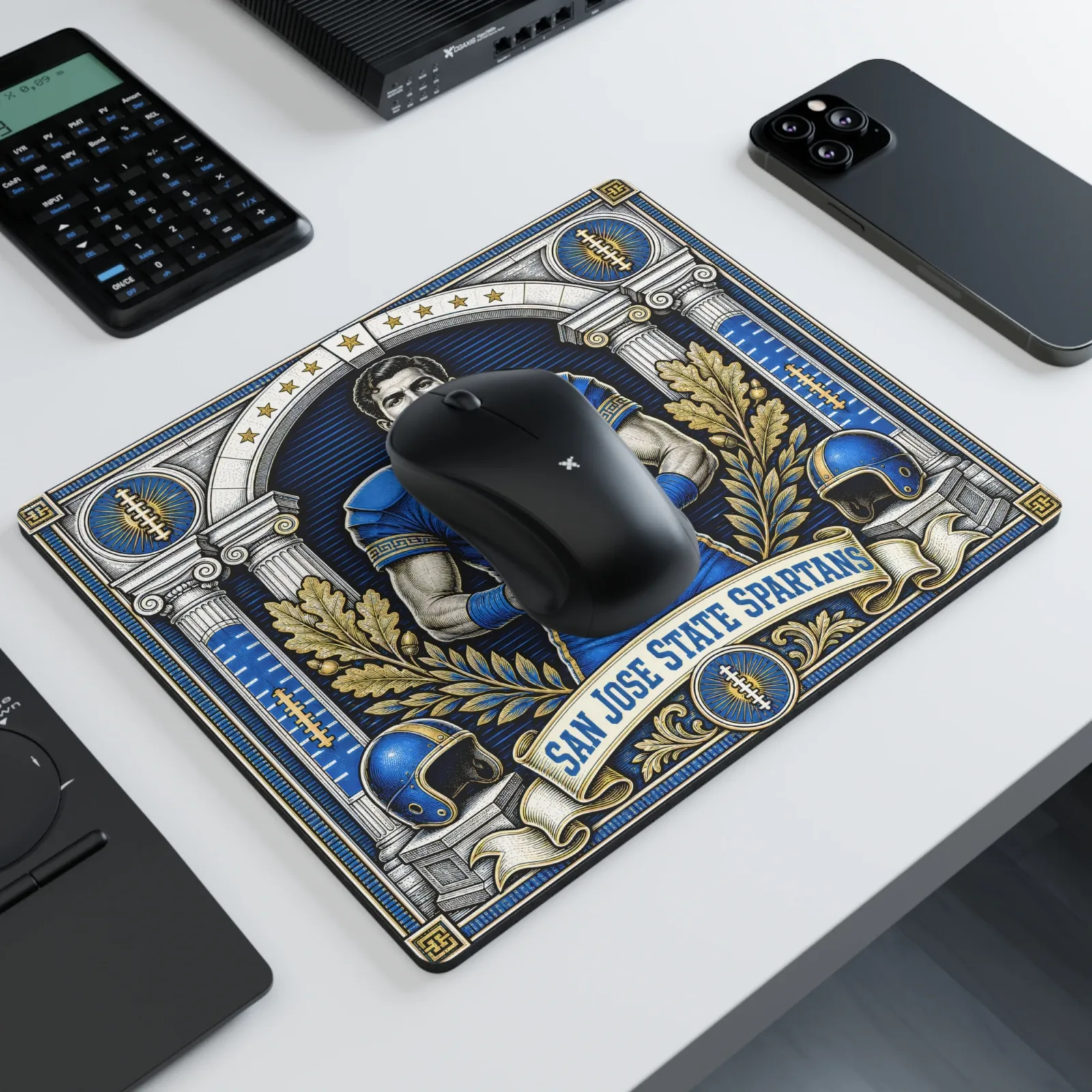 San Jose State Spartans Mouse Pad, Vintage Football Player Desk Mat