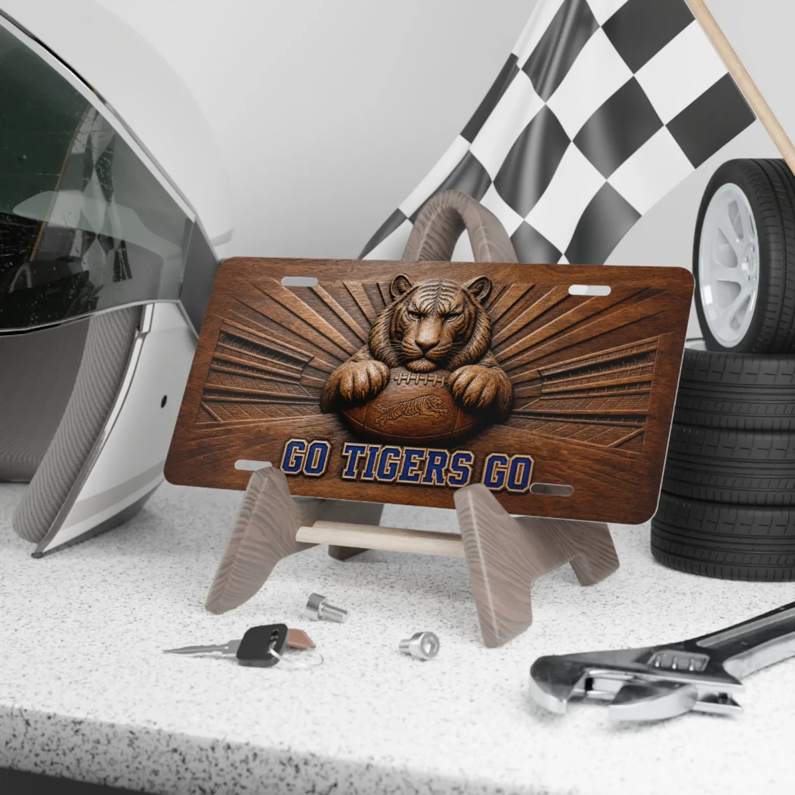 Memphis Tigers License Plate Car Tag, Go Tigers Go Football Flat Print