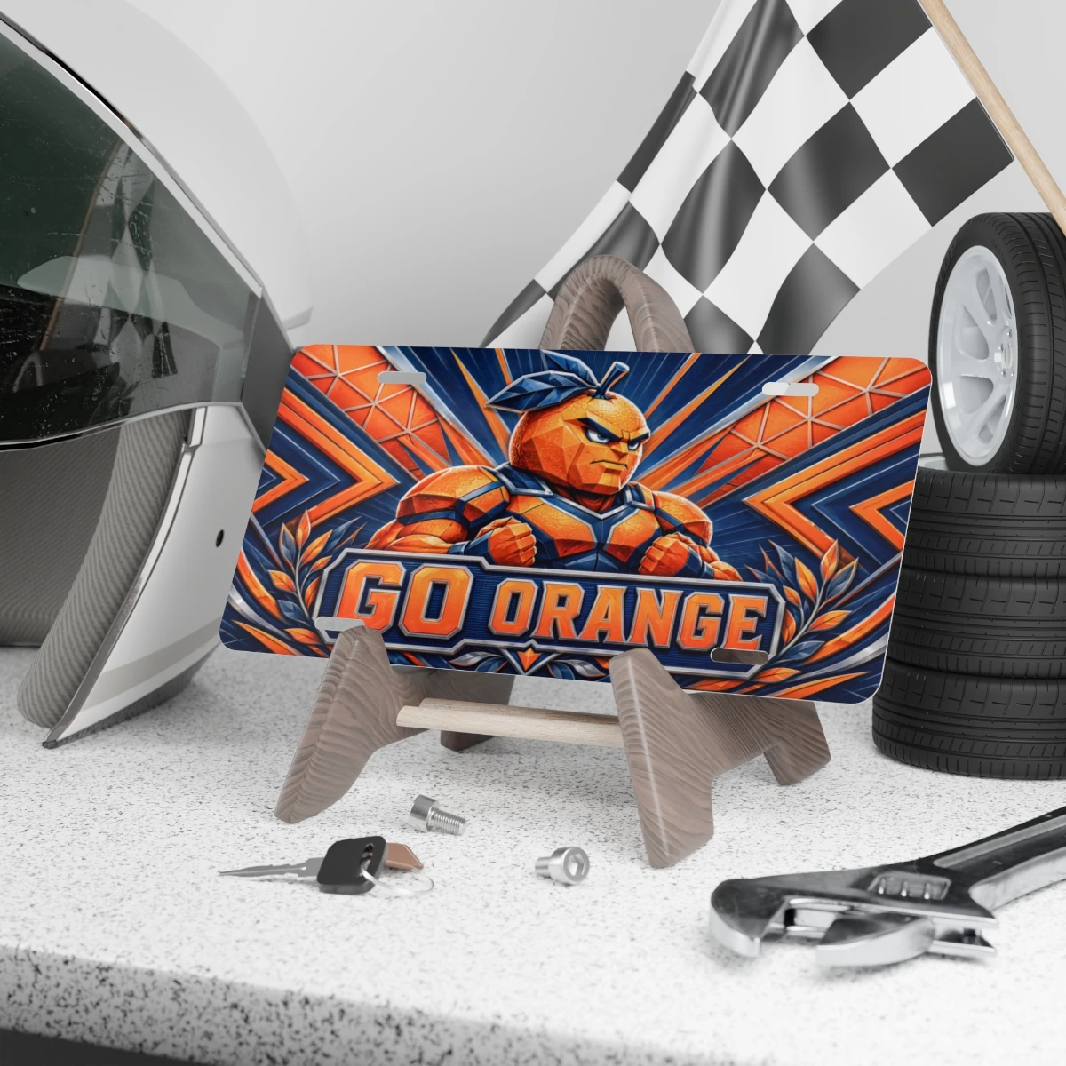 Syracuse Orange Go Orange Decorative Aluminum License Plate Car Tag, 12 x 6 Inch