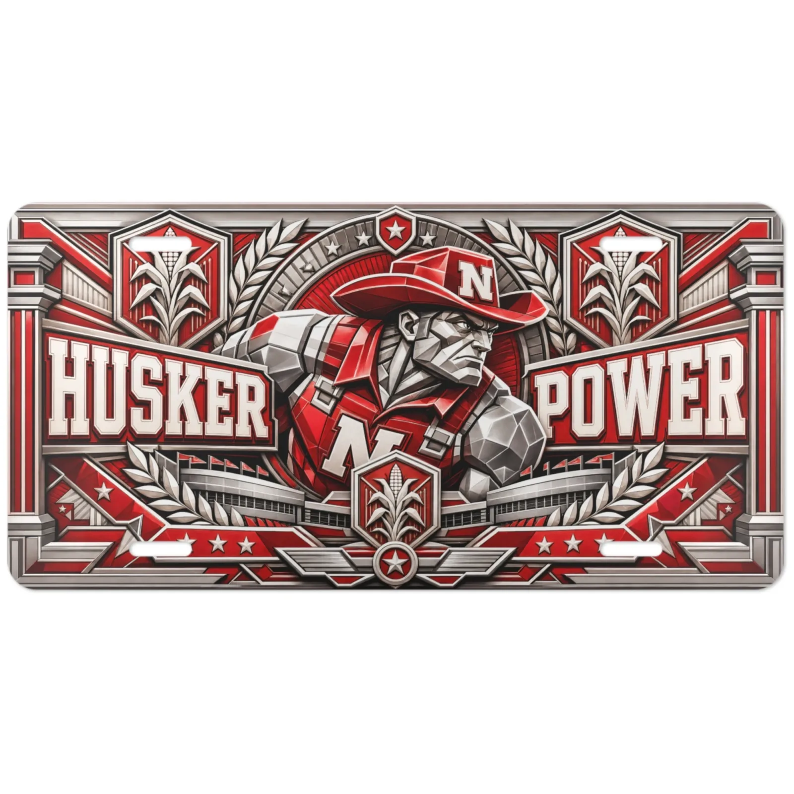 Nebraska Cornhuskers License Plate, Husker Power Metal Car Tag 12x6 Vanity Auto Tag