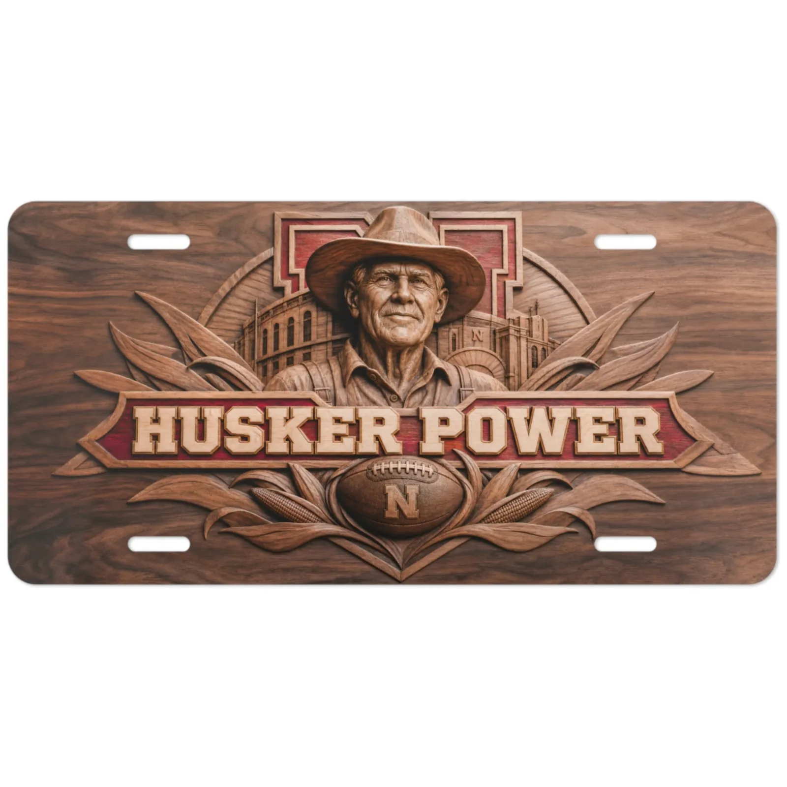 Nebraska Cornhuskers Husker Power Decorative Metal License Plate Car Tag