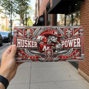 Nebraska Cornhuskers License Plate, Husker Power Metal Car Tag 12x6 Vanity Auto Tag