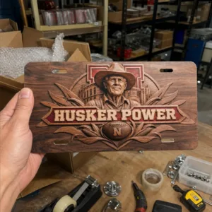Nebraska Cornhuskers Husker Power Decorative Metal License Plate Car Tag