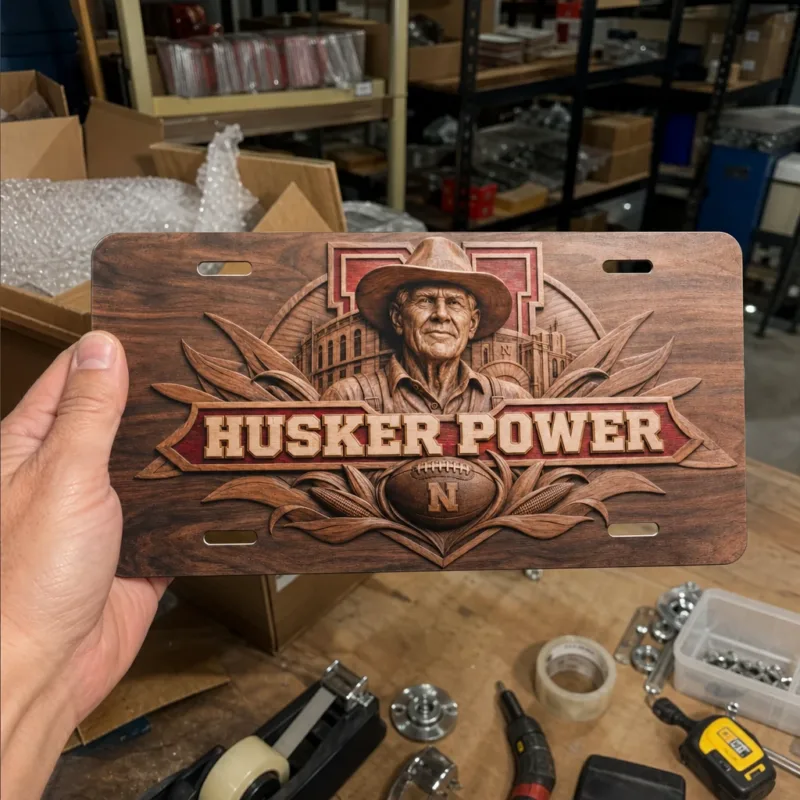 Nebraska Cornhuskers Husker Power Decorative Metal License Plate Car Tag