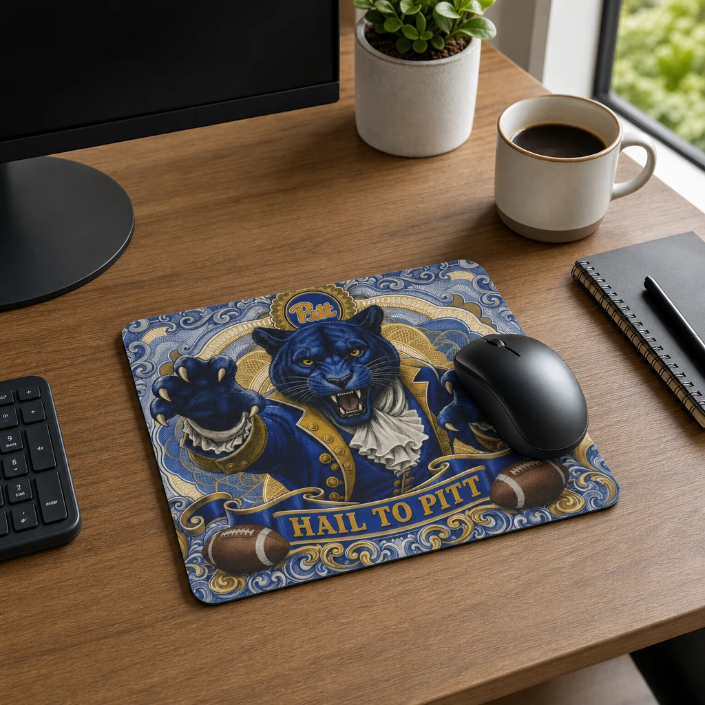 Pittsburgh Panthers Hail to Pitt Mouse Pad, Non-Slip Panther Football Desk Mat