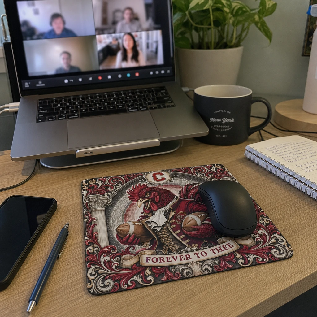 South Carolina Gamecocks Mouse Pad, Forever To Thee Football Rooster Desk Mat