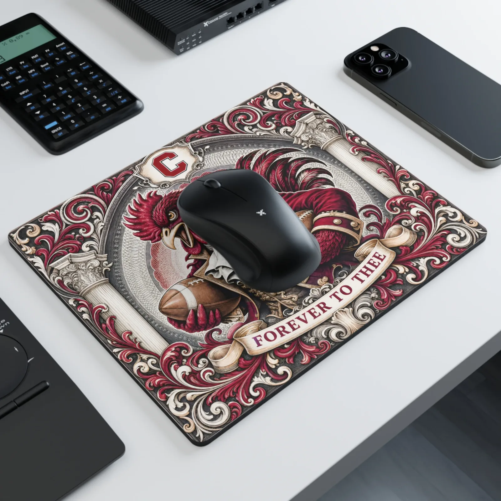 South Carolina Gamecocks Mouse Pad, Forever To Thee Football Rooster Desk Mat