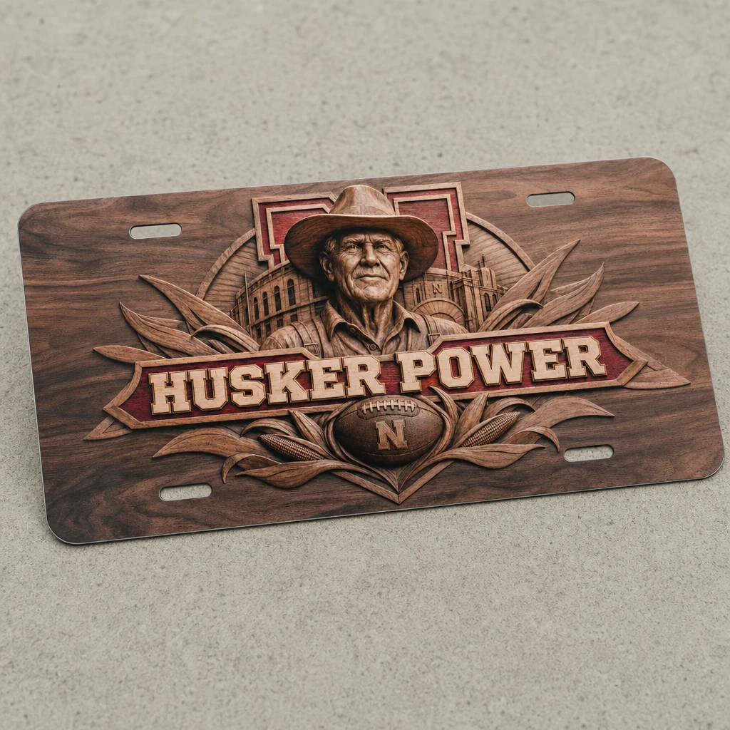 Nebraska Cornhuskers Husker Power Decorative Metal License Plate Car Tag