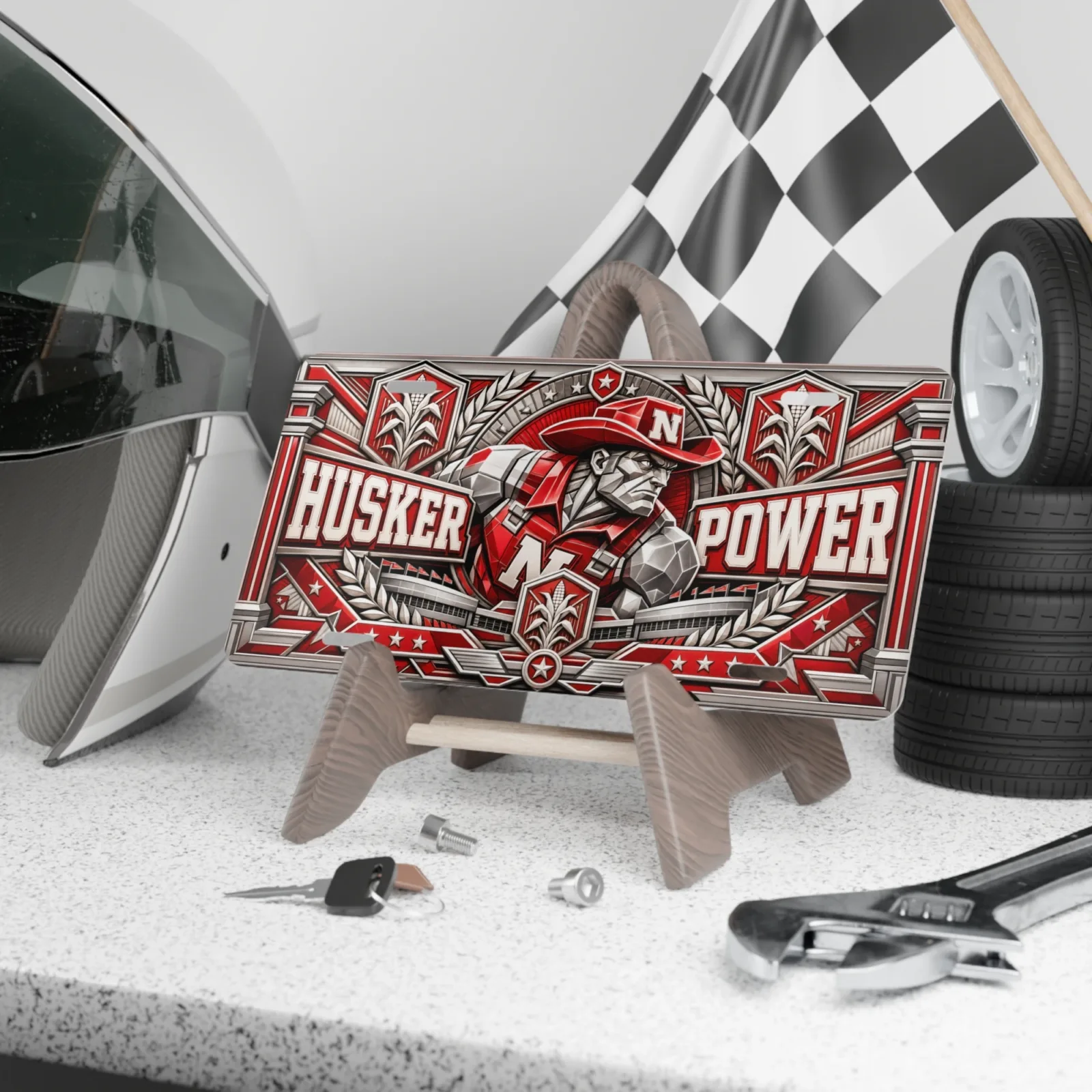 Nebraska Cornhuskers License Plate, Husker Power Metal Car Tag 12x6 Vanity Auto Tag