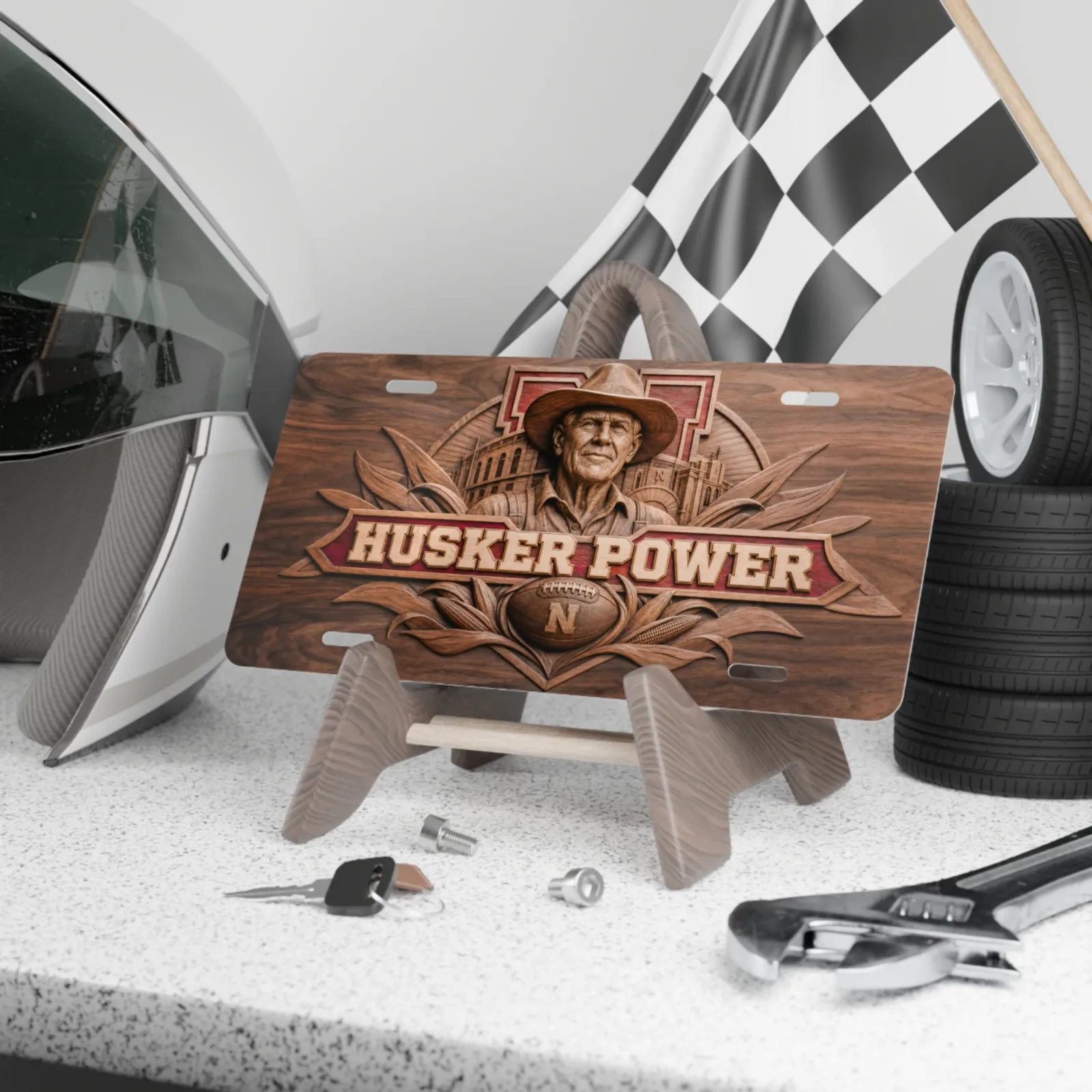 Nebraska Cornhuskers Husker Power Decorative Metal License Plate Car Tag
