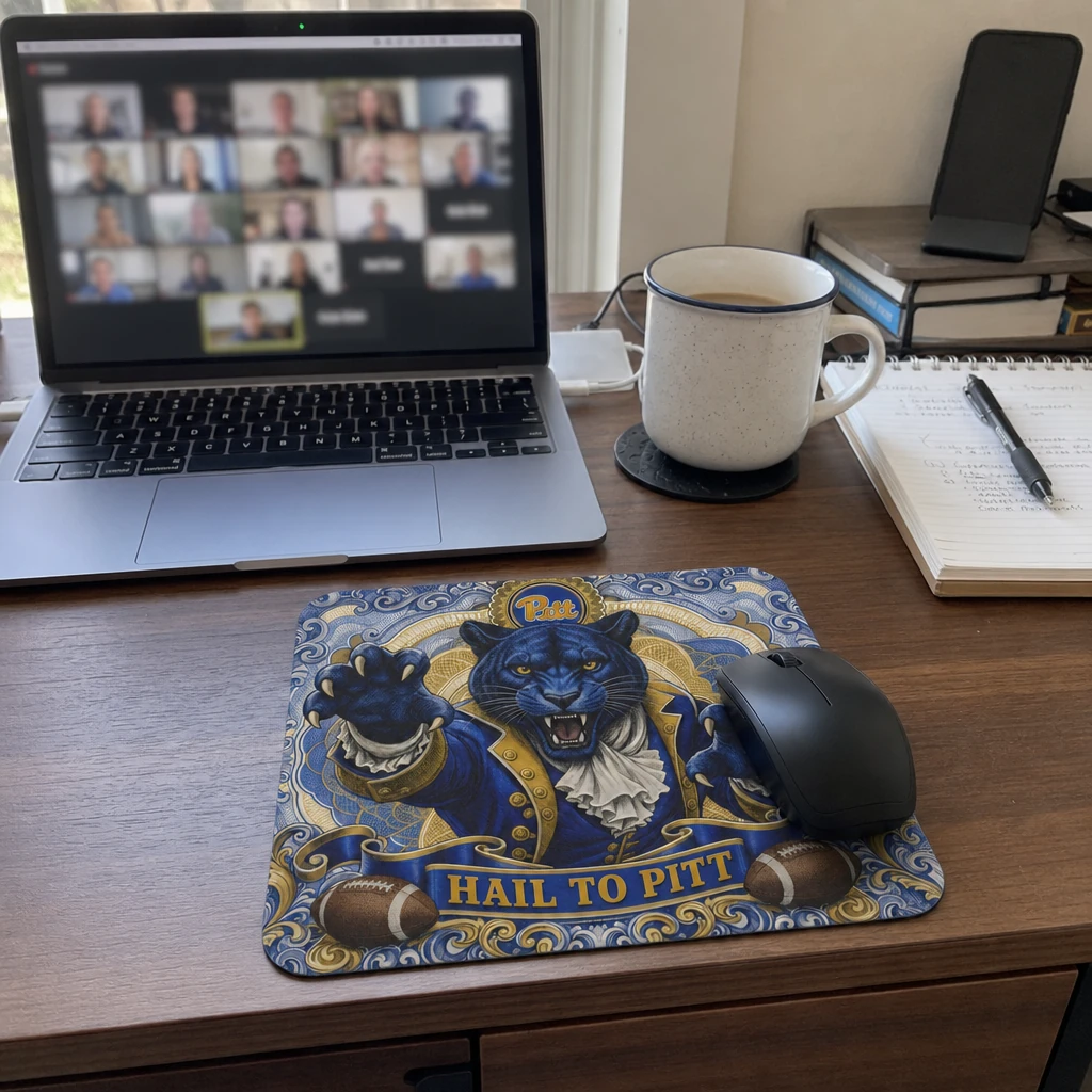 Pittsburgh Panthers Hail to Pitt Mouse Pad, Non-Slip Panther Football Desk Mat
