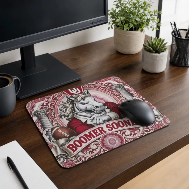 Oklahoma Sooners Boomer Sooner Aristocratic Mouse Pad 9.5x8 In
