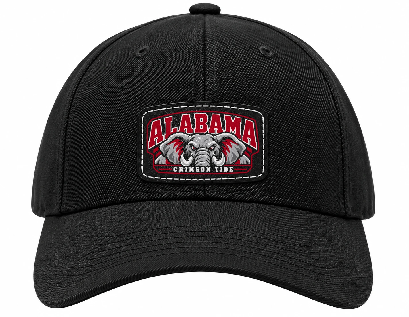 Alabama Crimson Tide Leatherette Patch Baseball Cap, Low Profile Unstructured Dad Hat