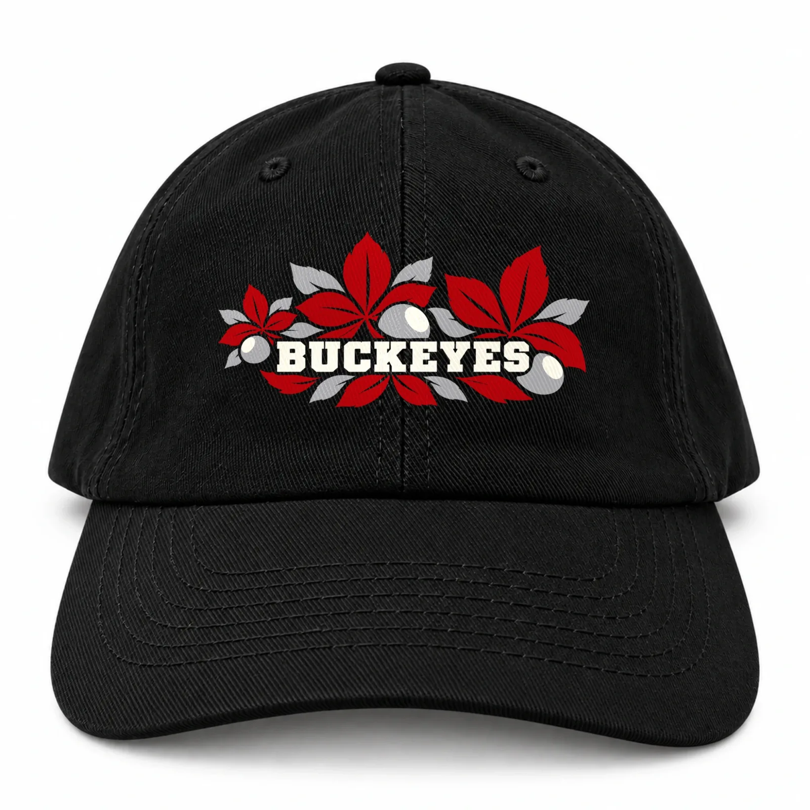 Ohio State Buckeyes Cap - Black Baseball Cap, Flat DTF Print, Not Embroidered or a Patch