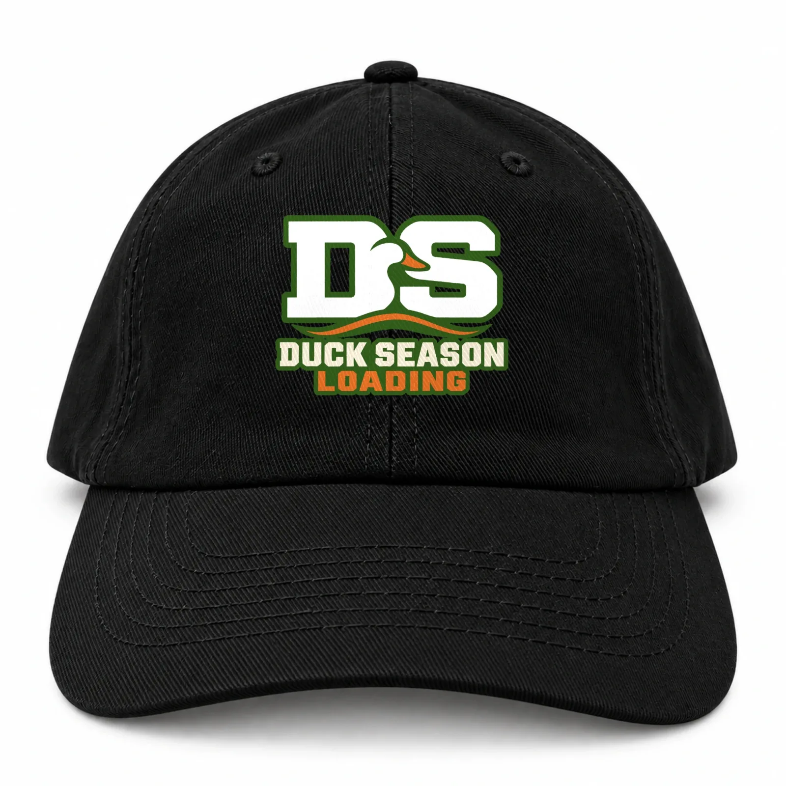 Duck Season Loading Baseball Cap - Black Adjustable Flat DTF Hunting Hat