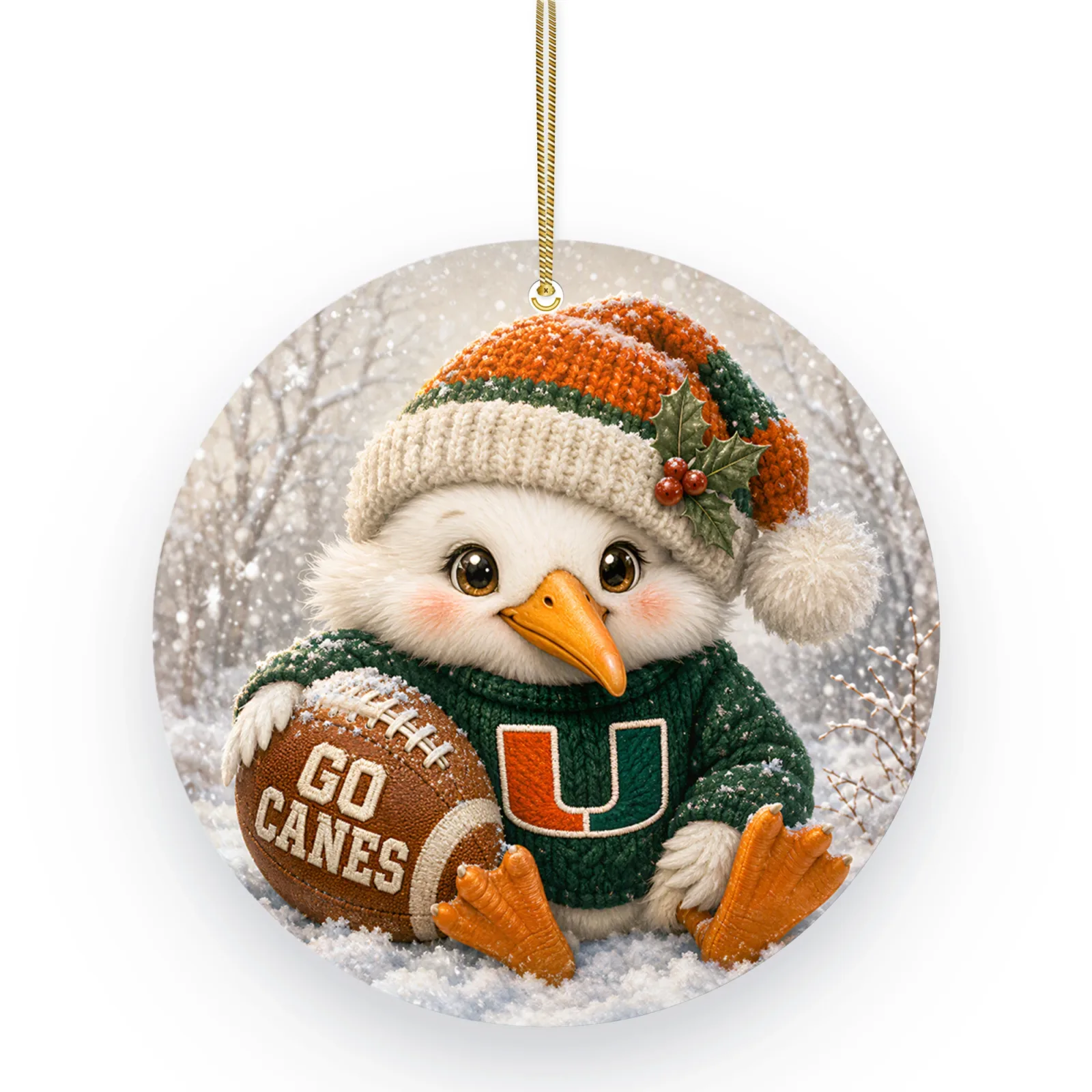 Miami HurricanesChristmas Ornament2.75 in
