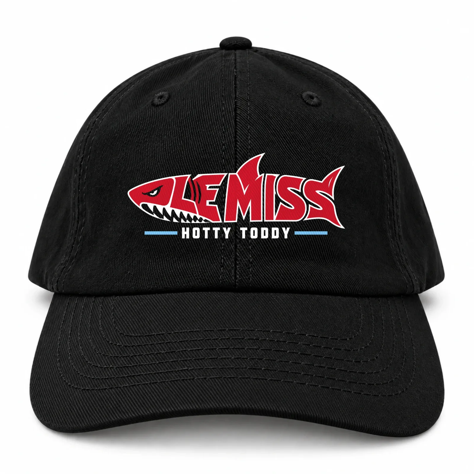 Ole Miss Hotty Toddy Landshark Washed Cotton Baseball Cap, Oxford Game Day Dad Hat