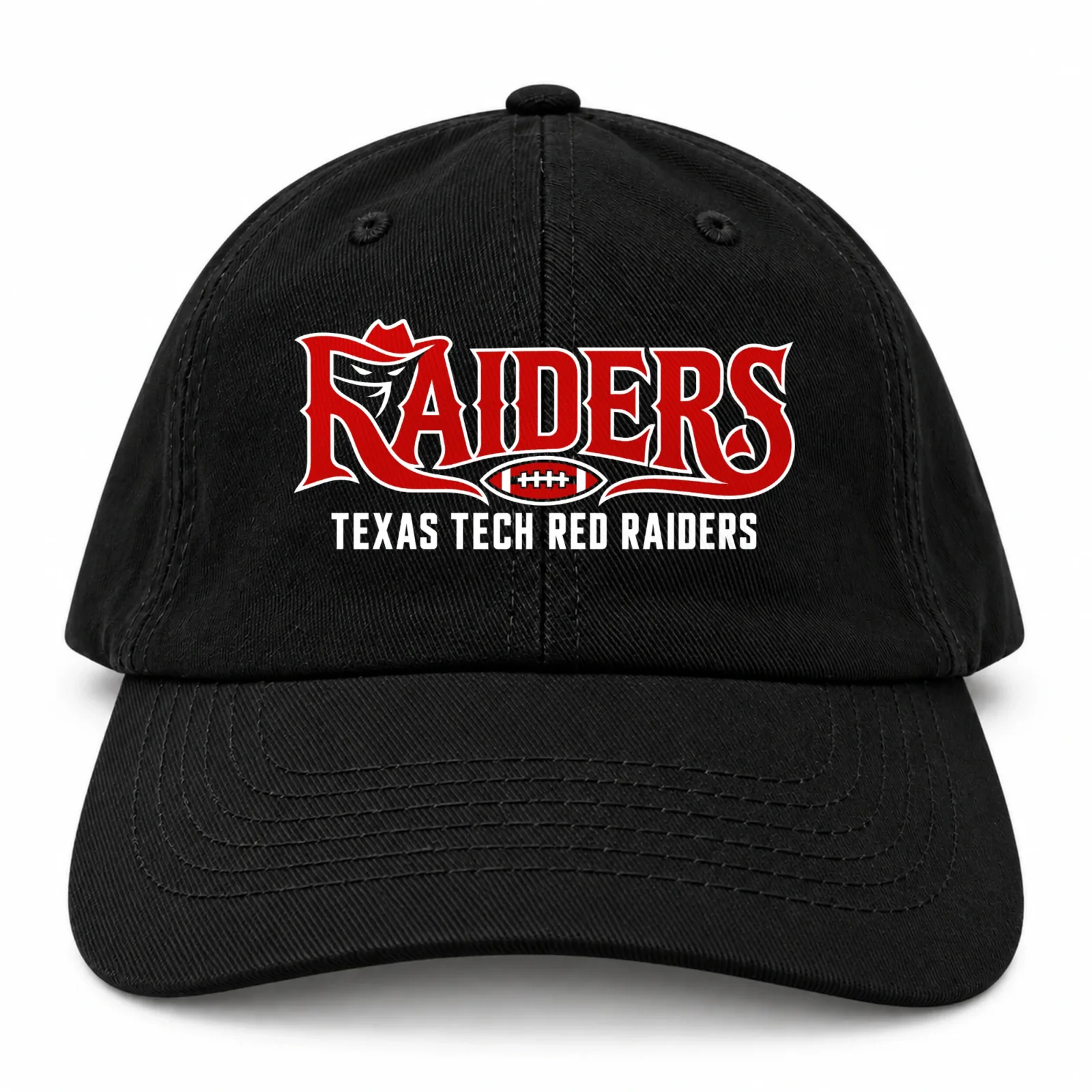 Texas Tech Red Raiders Baseball Cap Black Flat Print Western Football