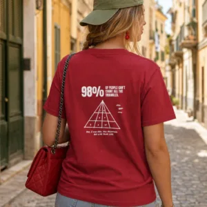98% Can't Count Triangles Graphic Tee - Antique Cherry Red