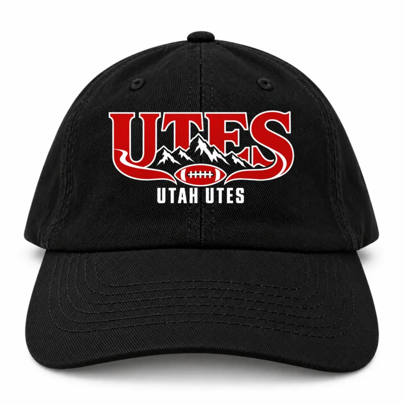 Utah UtesBaseball CapBlack Flat