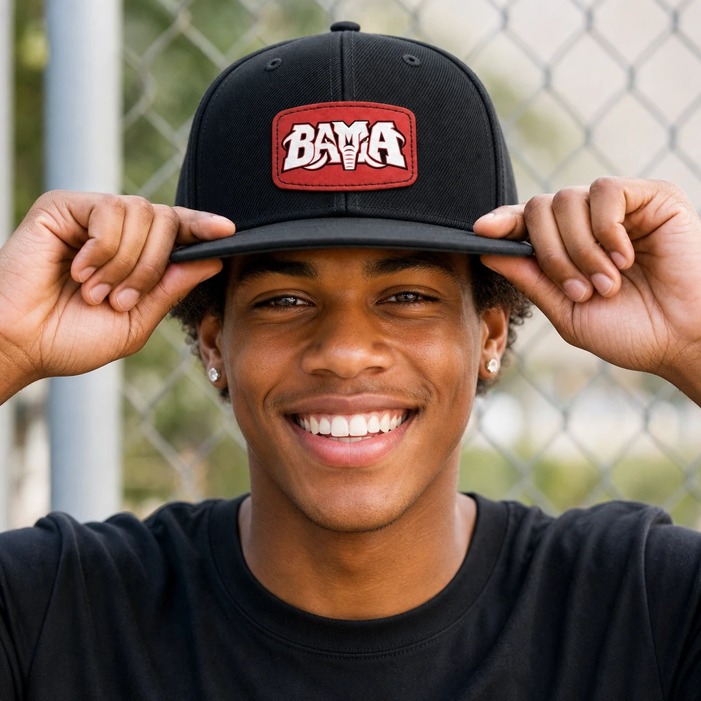 Bama Red Patch Baseball Cap, Low Profile Unstructured Game Day Dad Hat