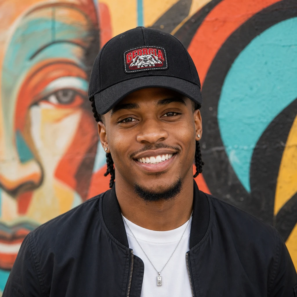 Georgia Bulldogs Low Profile Baseball Cap, Leatherette Patch Dad Hat