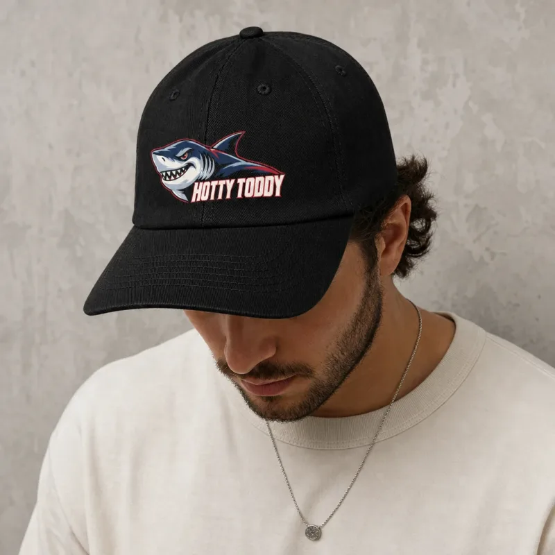 Ole Miss Hotty Toddy Cap - Black Baseball Cap, Flat DTF Print, Not Embroidered or a Patch