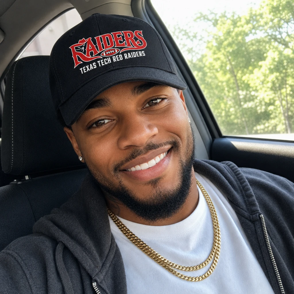 Texas Tech Red Raiders Baseball Cap Black Flat Print Western Football