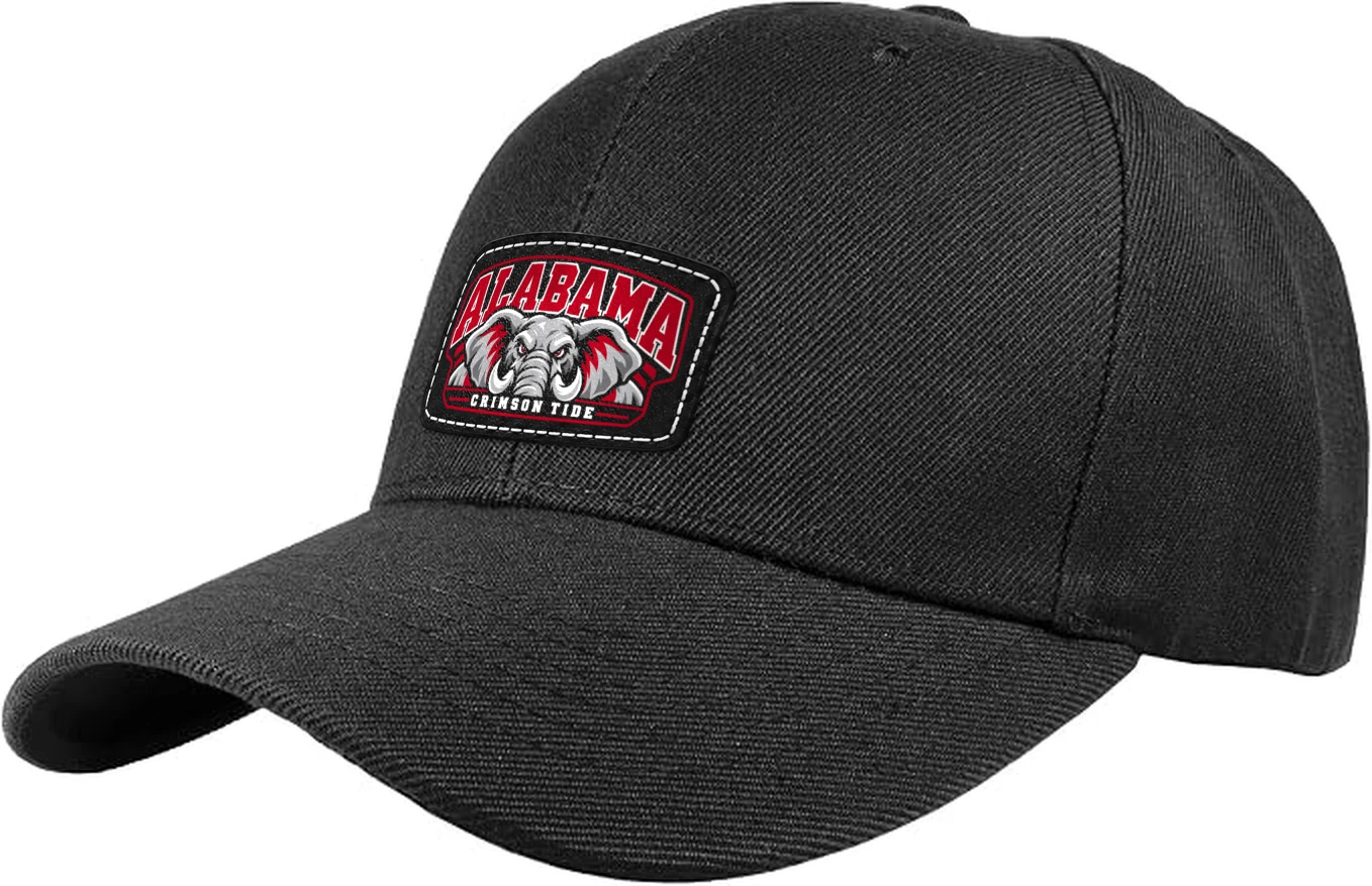 Alabama Crimson Tide Leatherette Patch Baseball Cap, Low Profile Unstructured Dad Hat