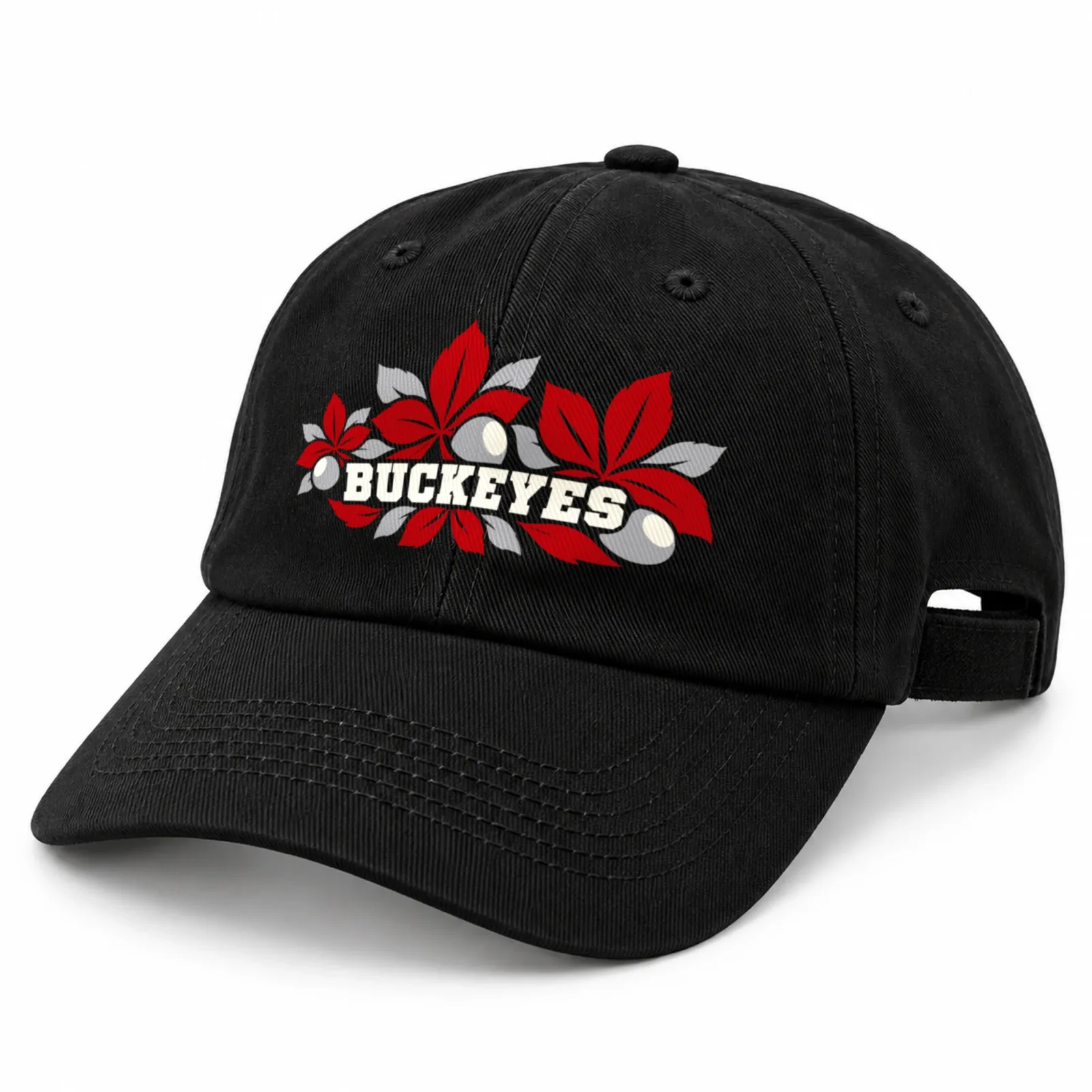 Ohio State Buckeyes Cap - Black Baseball Cap, Flat DTF Print, Not Embroidered or a Patch