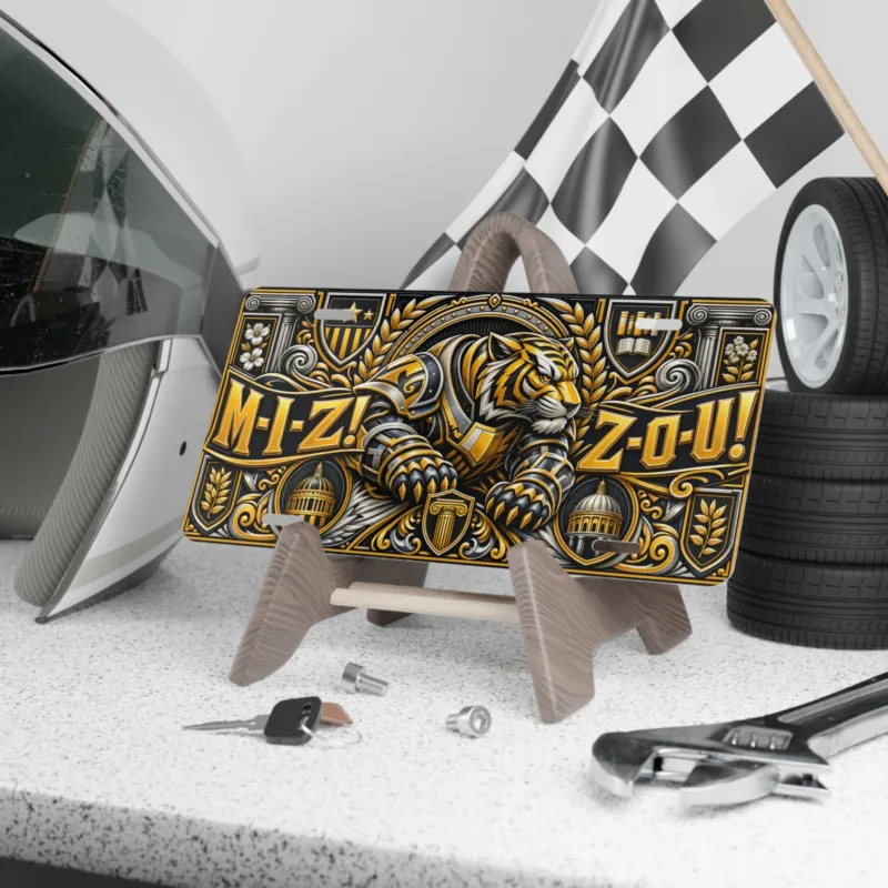 Missouri Tigers Mizzou Armored Tiger Aluminum License Plate Car Tag 12x6 In